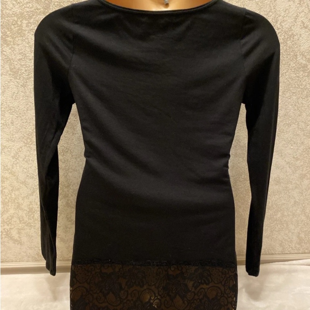 White House Black Market Elegant Black Lace Long Sleeve Top - Picture 8 of 13
